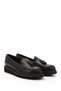 Women's Brown Antique Wedge Sole Genuine Leather Loafer Shoes - 4