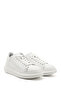 Women's White Lace-Up Padded Sole Genuine Leather Sneakers - 3