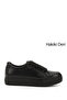 Women's Charcoal Lace-Up Padded Sole Genuine Leather Sneakers