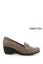 Women's Mink Antique Wedge Sole Genuine Leather Loafer Shoes