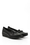 Women's Black Bow Wedge Sole Comfort Shoes - 4