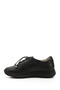 Women's Black Lace-Up Padded Sole Genuine Leather Sneakers - 5