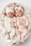 Baby Girl Teddy Bear Patterned 4-Piece Romper Set with Hat and Headband Newborn Outfit - 2