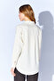 Ecru Brooch Detailed Oversized Single Pocket Gabardine Shirt |   Mkw168174-01 - 5