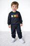 Dino Written Boys' Tracksuit Set 2-5 Years – Black, Casual and Comfortable 2-Piece Set - 3