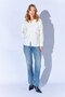 White Brooch Detailed Oversized Single Pocket Gabardine Shirt |   Ek10008174 - 7