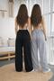 2 Pieces Black Gray (Plain) Loose Fit Sweatpants. - 3