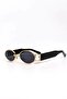 Unisex Sunglasses with Oval Gold Detail and Uv Protection - 5