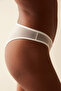 Broiderie V Cut White Brazilian Panties - 2