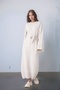Women's Long Sleeve Crew Neck Textured Belted Knitwear Suitable for Hijab Sporty Stylish Maxi Length Long Dress