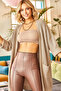 Women's Light Brown Oversize Model Knitwear Cardigan - 2