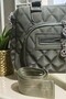 Women's Khaki Quilted Shoulder Bag Waterproof Buzzy Fabric 4 Compartments - 7