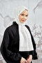 شال منقوش بنمط مونوغرام سلسلة 3042 - أبيض فاتح - 3