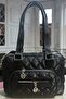 Women's Black Quilted Shoulder Bag Waterproof Buzzy Fabric 4 Compartments - 3