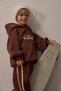 Brown Hello Embroidered Top and Bottom Set - 3