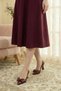Burgundy Patent Leather Pointed Toe Women's Heeled Shoes with Buckle Detail - 5