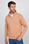 Unisex Relax Fit Comfortable Cut Cotton Fleece Lined Half Zipper Crew Neck Sweatshirt