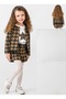 Girl's Houndstooth Patterned Tasseled Jacket and Shorts Set + Pantyhose Gift 2-5 Years Old - 3