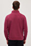 Unisex Relax Fit Comfortable Cut Cotton Fleece Inside Half Zipper Fuchsia Stand Collar Sweatshirt - 7