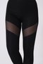 Women's Black Long Sports Leggings with Tulle - 6