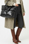 Black Quilted Inflatable Pouf Women's Shoulder Bag - 8