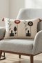 Colorful Modern Flowers Punch Embroidered Decorative Tufted Throw Pillow Cover Cotton 35 X55 cm - 4