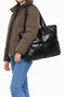 Black Quilted Inflatable Pouf Women's Shoulder Bag - 4