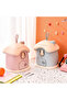 Pink Piggy Bank with Cute Rabbit Figure and Key - Children's Room Decoration - 6