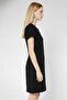 Women Solid Mini Dress, Black - 3