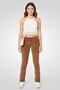 Women Regular Fit Textured Skinny Pants, Dark Brown - 2