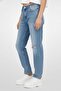 Women Tapered Fit Washed Stretchable Jeans, Light Blue - 3