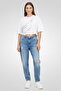 Women Tapered Fit Washed Stretchable Jeans, Light Blue - 2