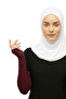 أكمام حجاب قطنية ممشطة بأصابع مقصوصة - أحمر كلاريت - 3