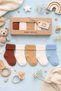 5 Pack Organic Newborn Baby Socks in Safari Tones Boxed 0-6 Months