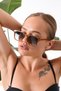 Unisex Brown Translucent Style Square Frame Black Uv 400 Glass Sunglasses Uv 400 - 4