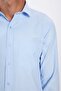 Men's Classic Fit Regular Cut Cotton Single Pocket Dobby Blue Shirt - 4