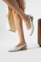 White Leather Open-Sided Sandals - 2
