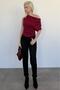 Burgundy One-Shoulder Modern Cut Stylish Women's Blouse Mg2669 - 8
