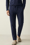 100% Cotton Men's Single Jersey Pajama Set Compact Combed Cotton Navy Blue Long Sleeve with Pockets Drawstring Comfortable Fit Anti-Sweat - 4