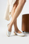 White Leather Open-Sided Sandals - 4
