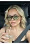 Unisex Tina Aviator Sunglasses Uv400 Leopard Green - 6