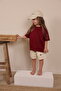Burgundy Embroidered Oversize T-Shirt - 4