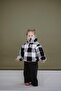 Navy Blue Checkered Half-Zip Wellsoft Children's Coat 1-6 Years - 4