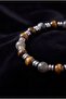 Gray Jasper & Brown Tiger Eye Natural Stone Men's Bracelet EBLK-404 - 2