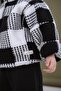 Navy Blue Checkered Half-Zip Wellsoft Children's Coat 1-6 Years - 3