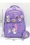 Girl's School Backpack Set with Lilac Color Accessories, Wallet, Thermal Lunch Bag and Pen Holder - 4