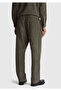 Men's khaki 100% cotton trousers with pocket detail, elasticated waist and drawstring - 3