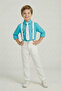 Boy's Turquoise Long Sleeve Shirt White Pants White Suspender Tie Set April 23 October 29 - 3