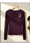 NEW PRODUCT Women's Buckled Bust Detail Sandy Long Sleeve Blouse 0068 - 2