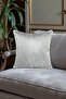 Cushion Cover Plain Jacquard Set - Double-Sided with Piping 45X45 & 35X50 cm Light Gray - 4